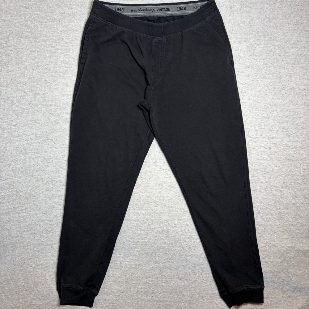 Weatherproof Vintage Mens Jogger Pants XL Black Slim Tapered Fit Casual